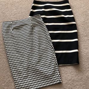 Banana Republic 2 Pencil Skirts sz 10 Black white
